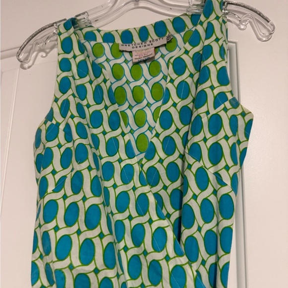 Gretchen Scott Designs Blue Sleeveless V-Neck Wrap Sundress - Picture 3 of 5